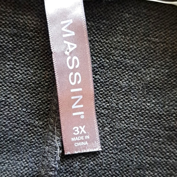 Massini Black Long Open Cardigan Size 3X - Picture 4 of 6